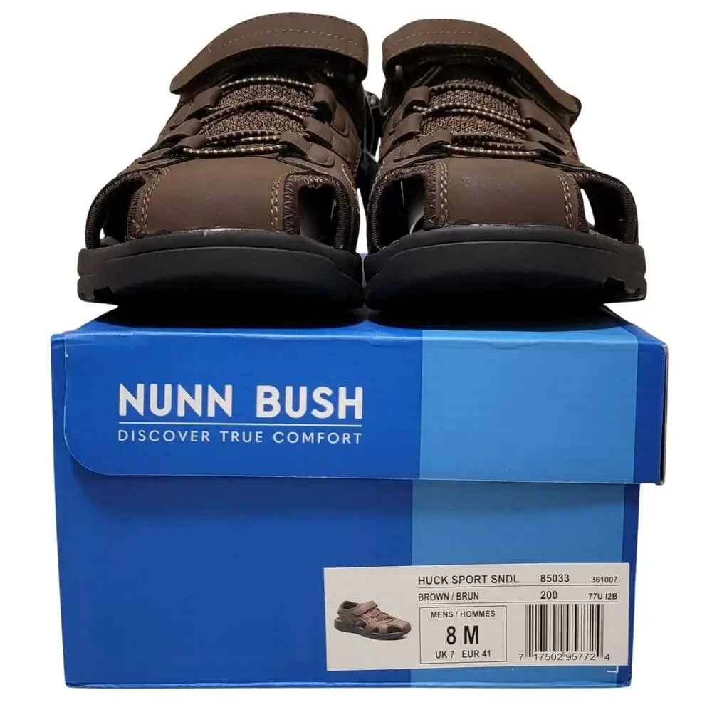 Nunn Bush Men Huck Sport Fisherman Closed Toe Sandals Size US 8M Brown